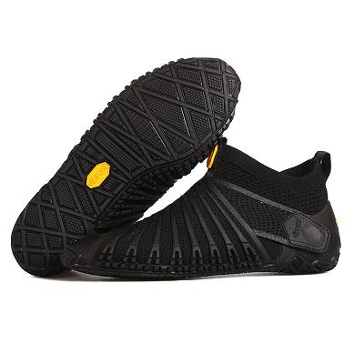 Men's Vibram Furoshiki Knit High Shoes Black | AUK82