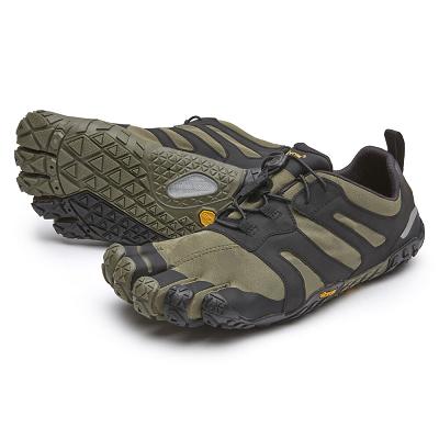 Men's Vibram V-Trail 2.0 Trail Running Shoes Dark Green / Black | AUJ12